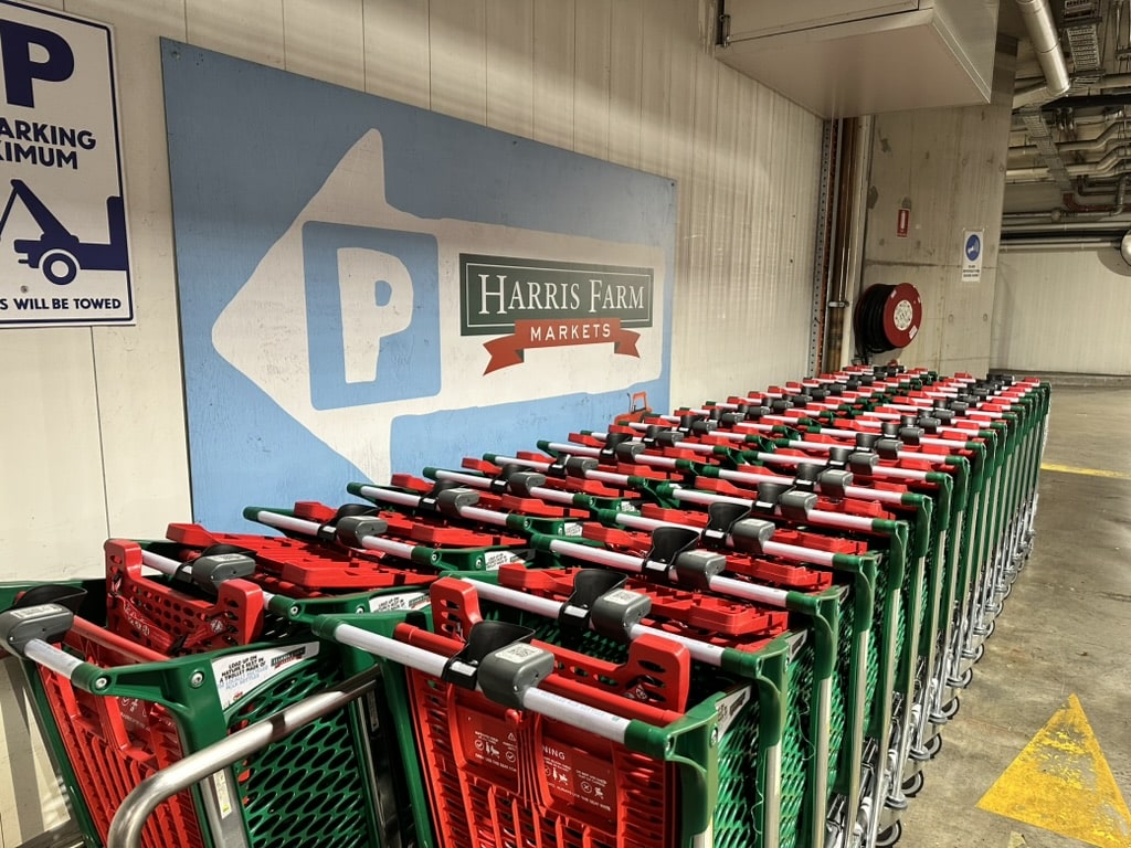 Harris farm trolleys fitted with sMart Track